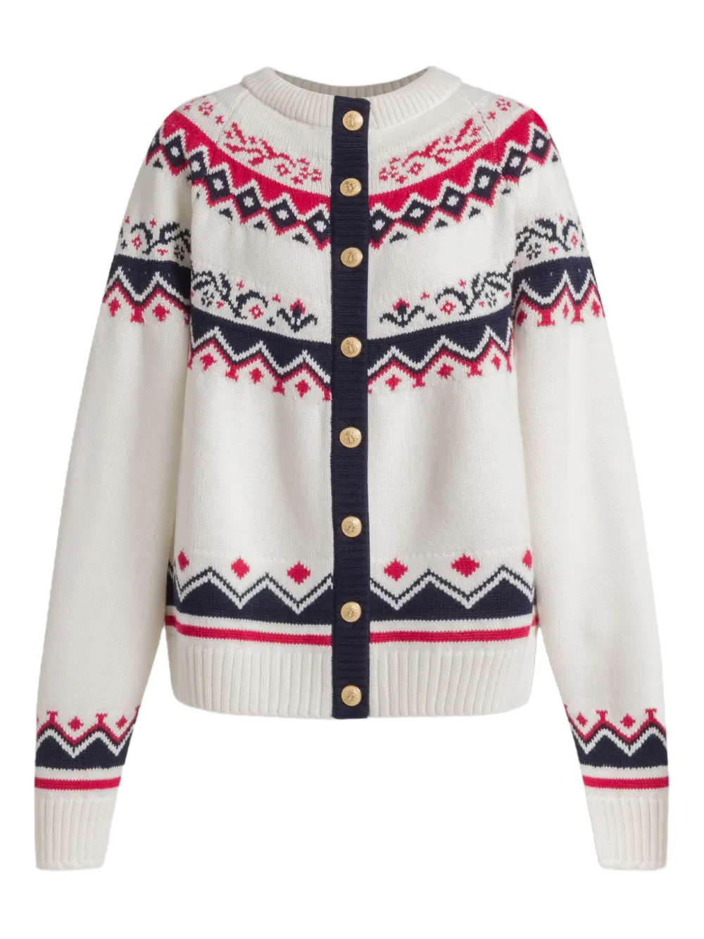 Alberta Ferretti Patterned Wool Cardigan In Neutral