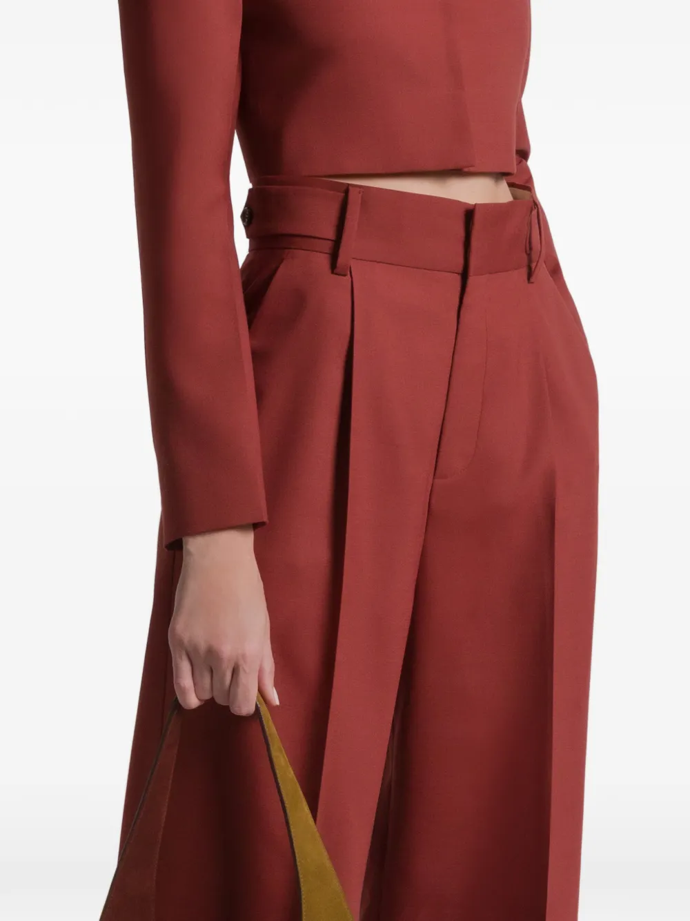 Alberta Ferretti Pleated Trousers In Red