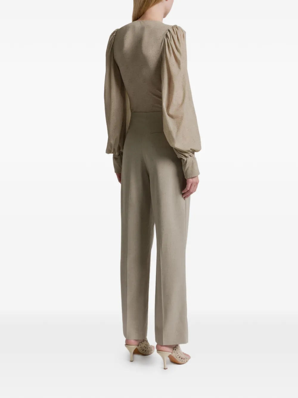 Alberta Ferretti High waist broek Grijs