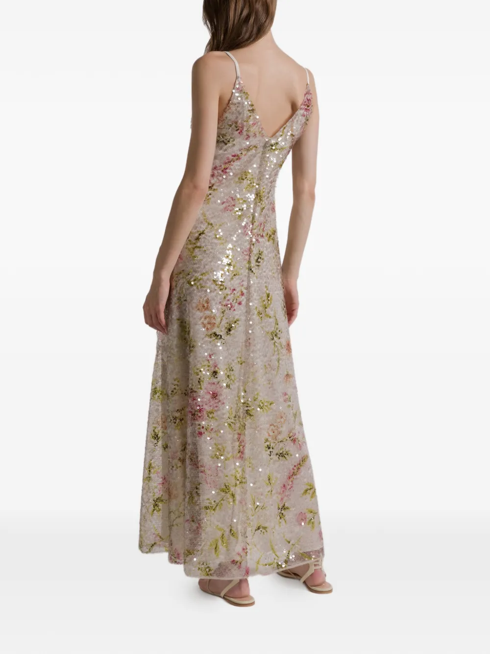 Alberta Ferretti Floral-pattern Maxi Dress In Multi