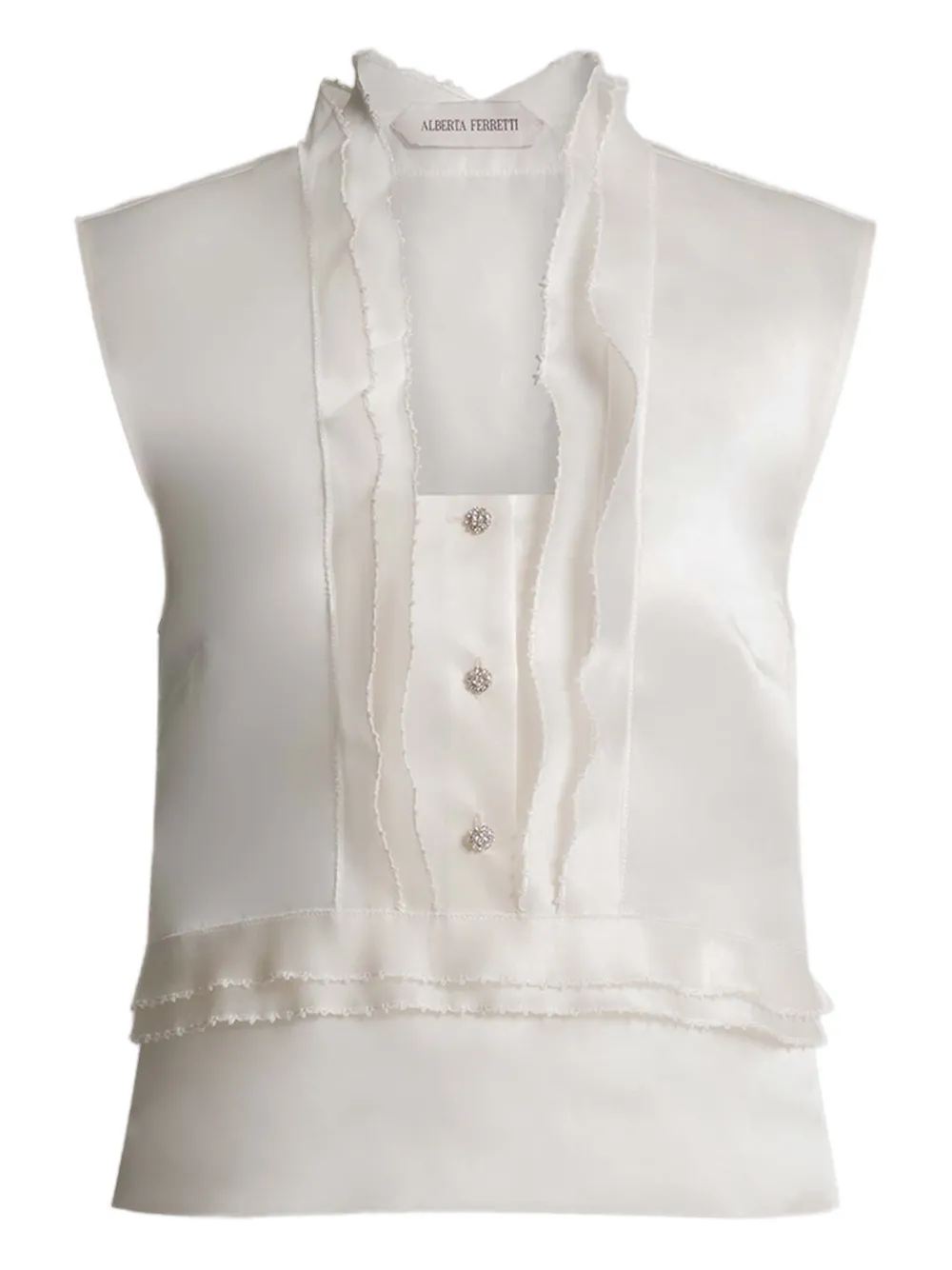 Alberta Ferretti Blusa con ruches - Bianco