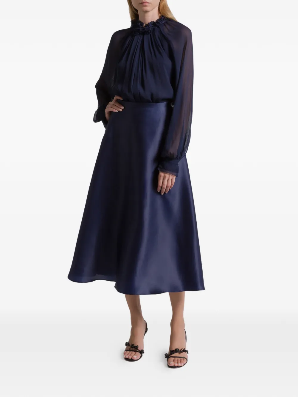 Alberta Ferretti ruffled blouse - Blauw