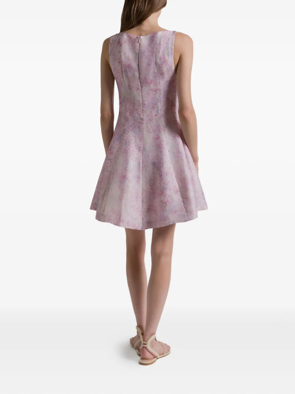 Alberta Ferretti Mouwloze mini-jurk met bloemenprint Roze