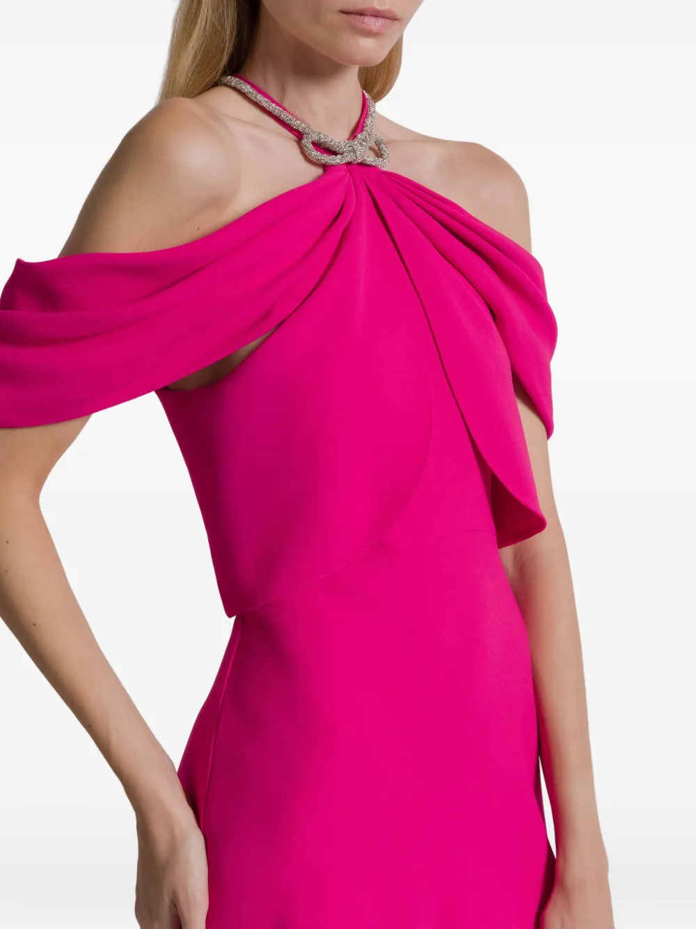 Alberta Ferretti Verfraaide gedrapeerde maxi-jurk Roze