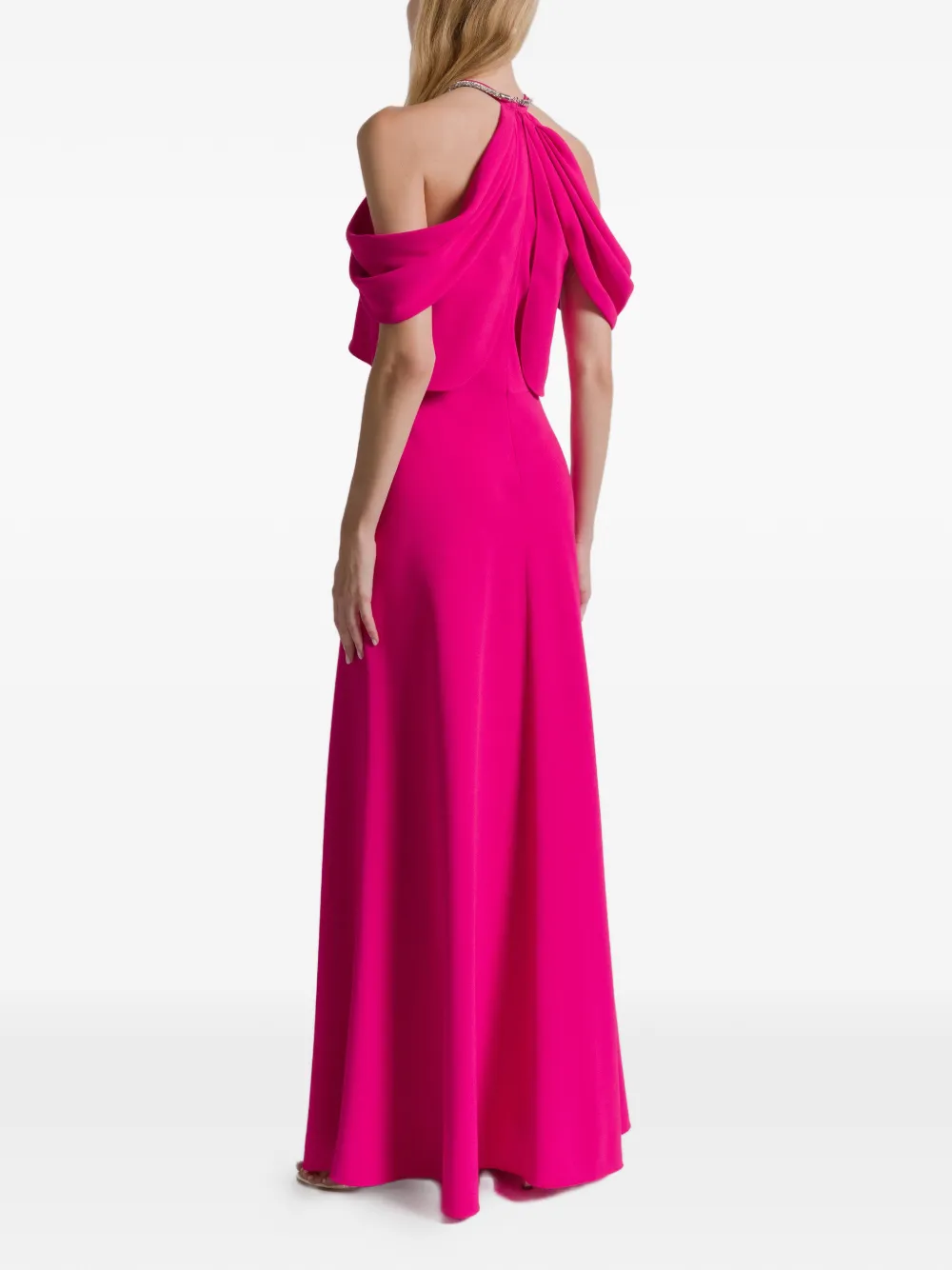 Alberta Ferretti Verfraaide gedrapeerde maxi-jurk Roze