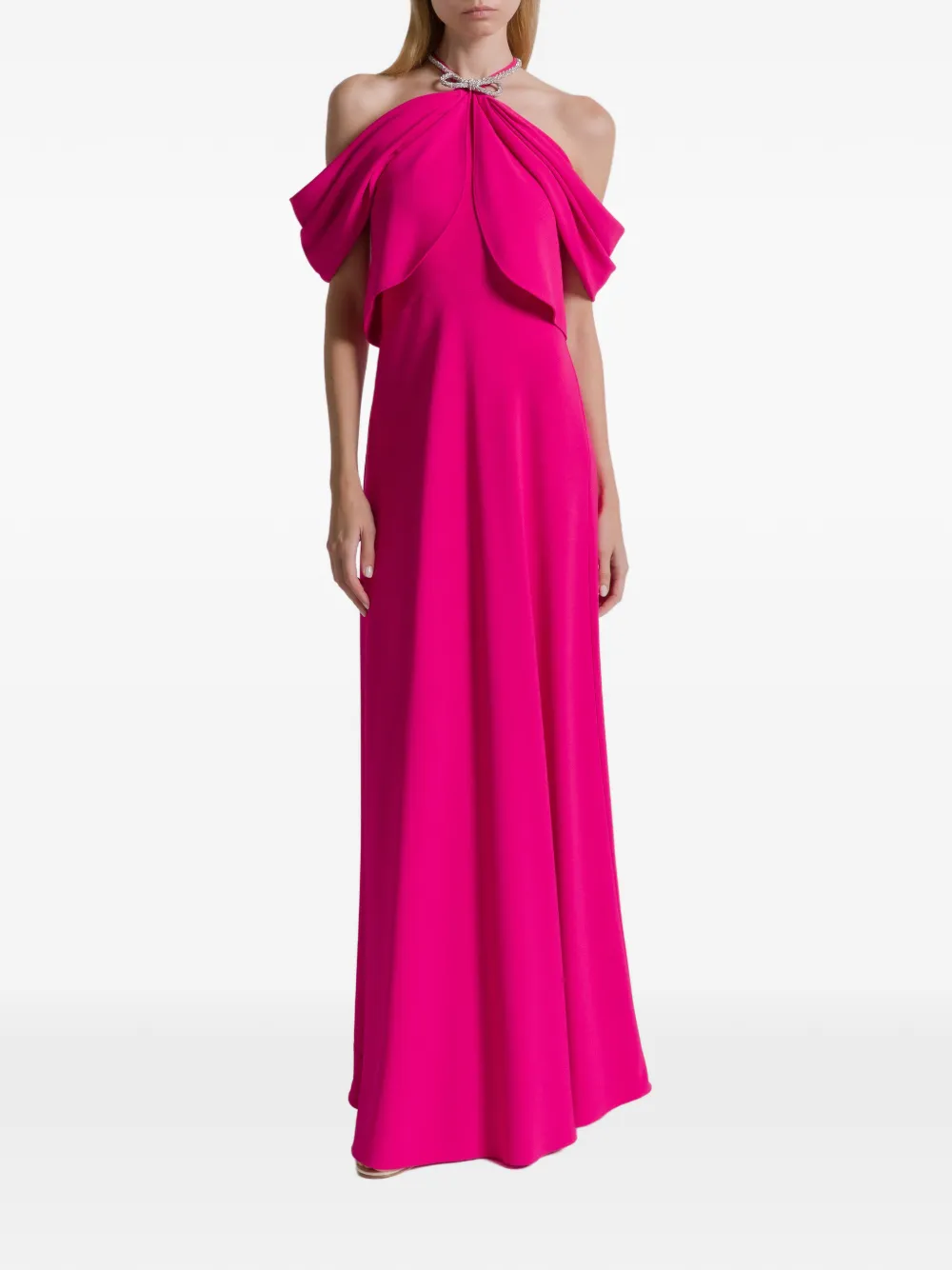 Alberta Ferretti Verfraaide gedrapeerde maxi-jurk Roze