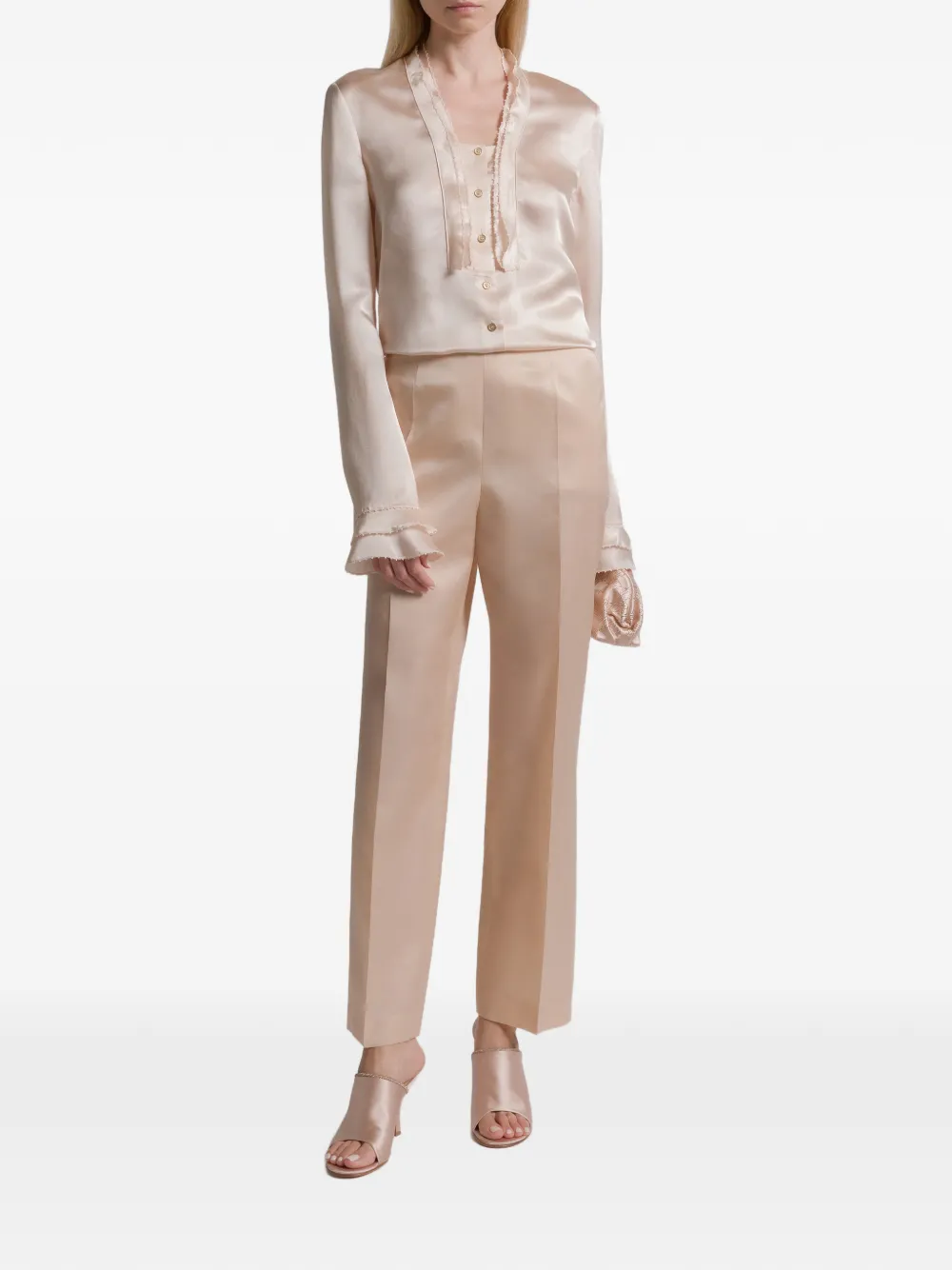 Alberta Ferretti Blouse met ruches - Beige