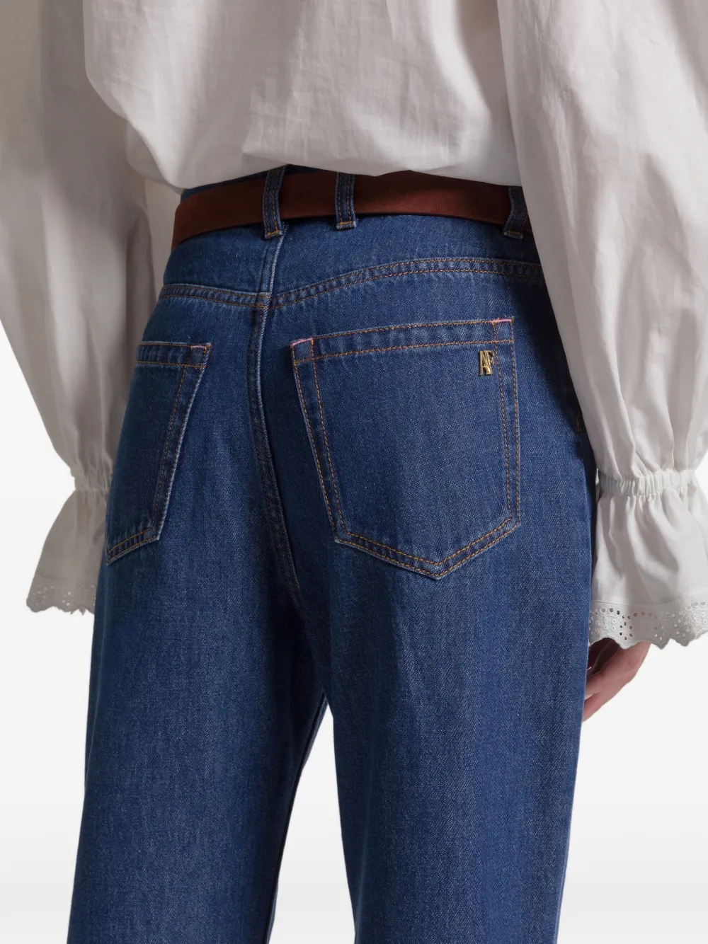 Alberta Ferretti Jeans met franje afwerking Blauw