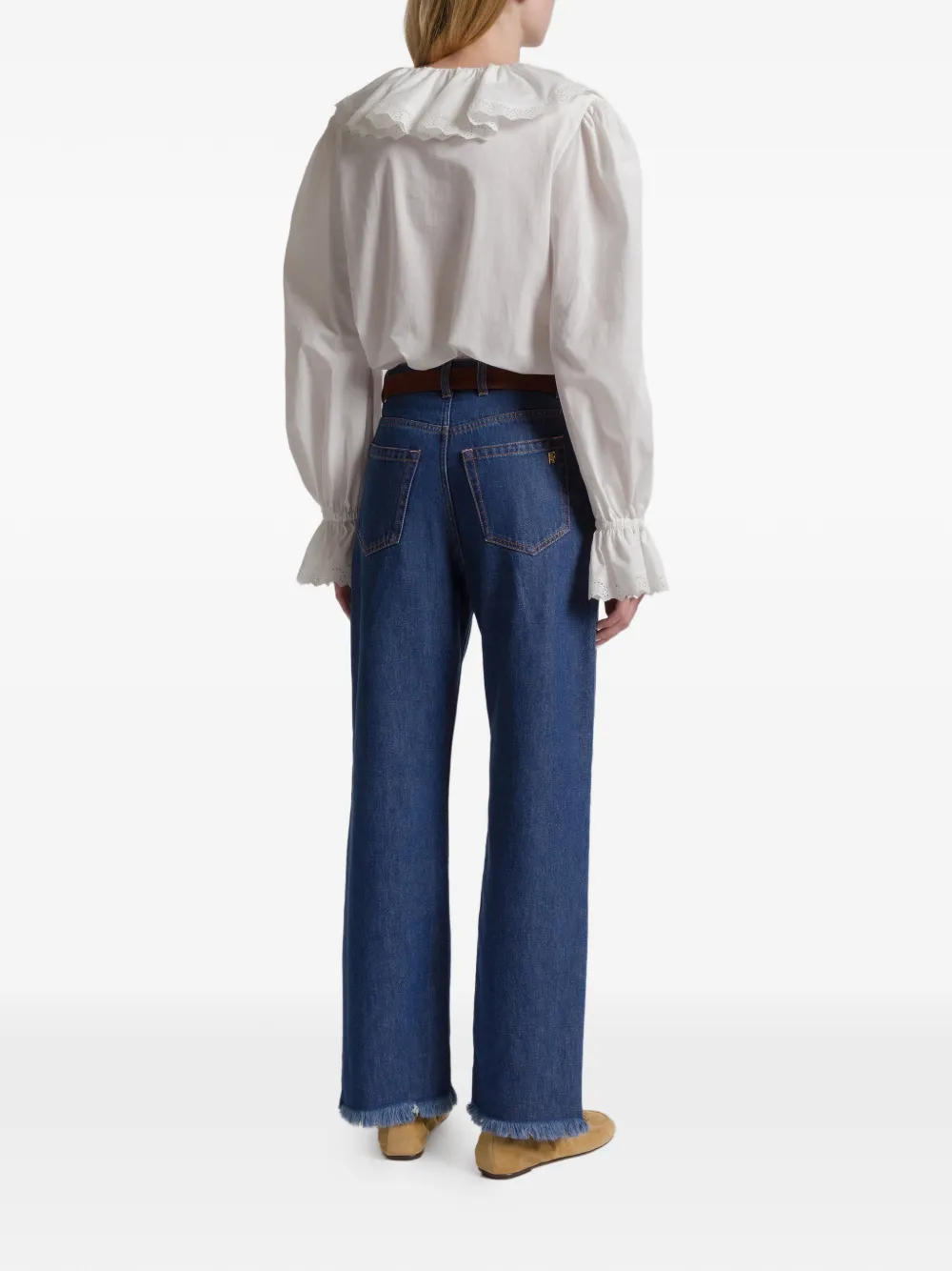  Alberta Ferretti Fringed-hem Jeans - Blue 