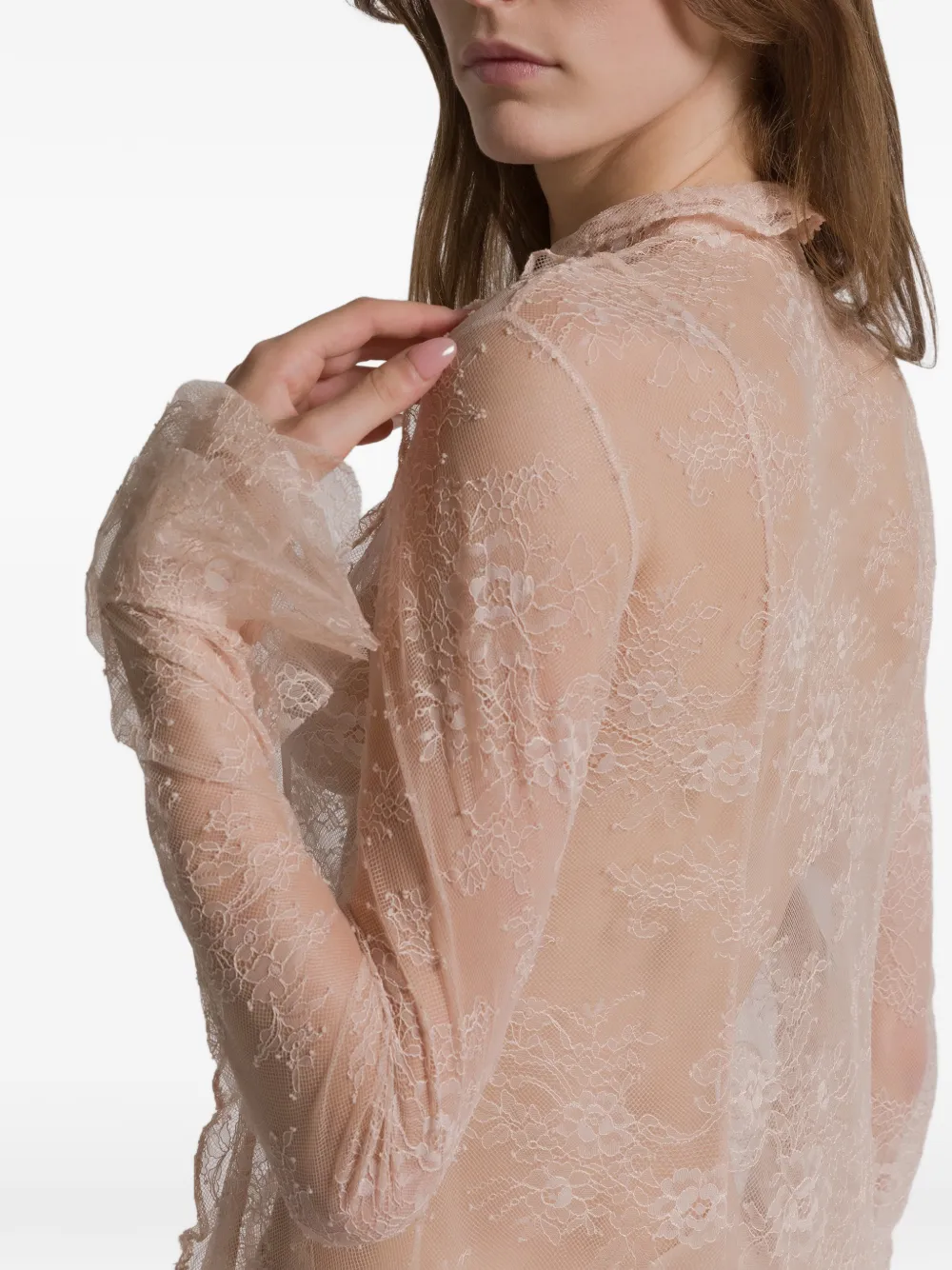 Alberta Ferretti Blouse met ruches Beige