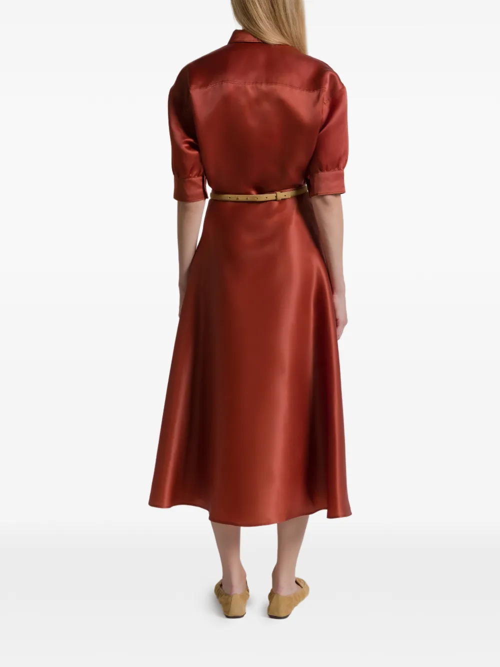 Alberta Ferretti Zijden midi-rok Oranje