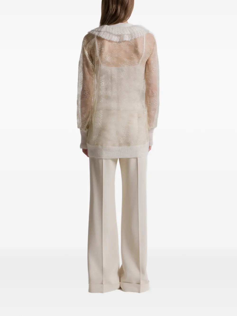 Alberta Ferretti Ruffled-collar Cardigan In Multi