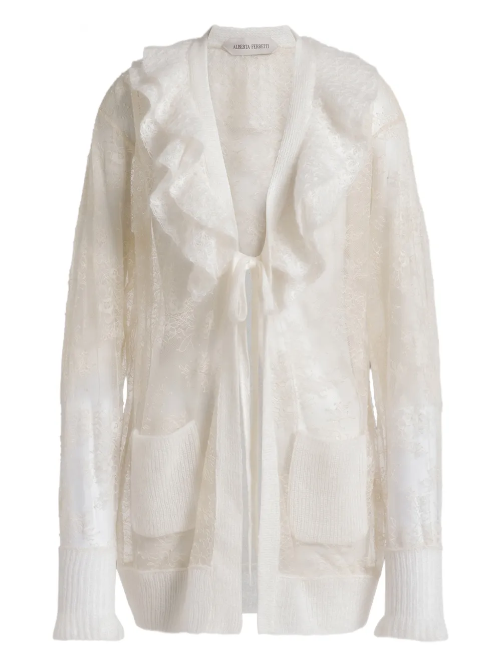 Alberta Ferretti Ruffled-collar Cardigan In Multi