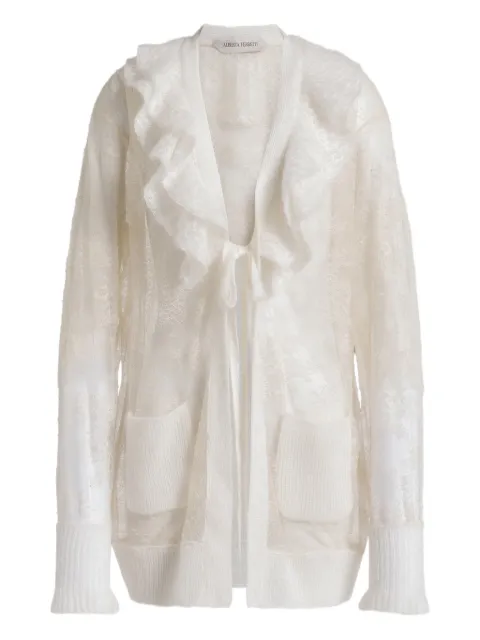 Alberta Ferretti cárdigan con cuello de volantes