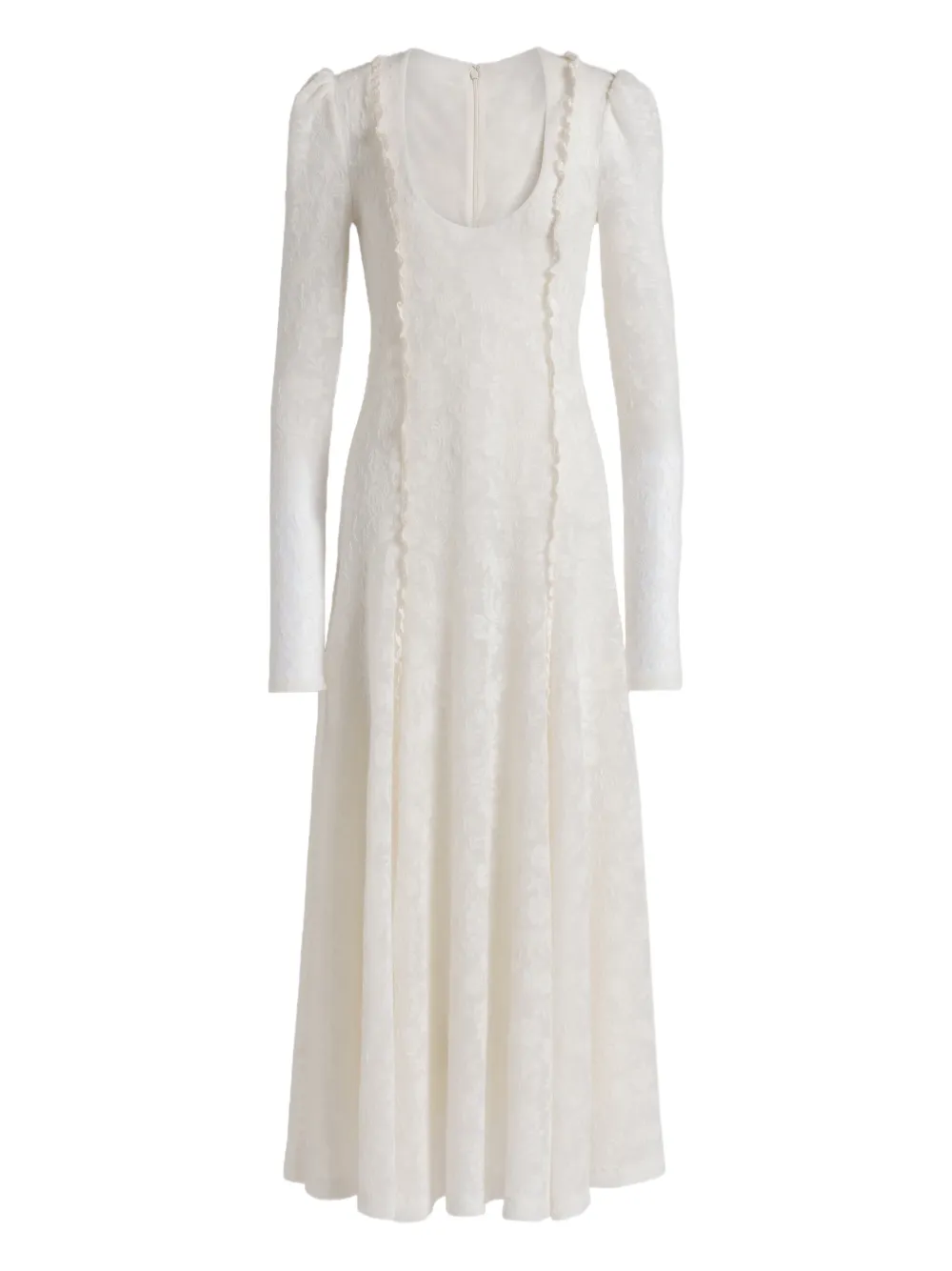 Alberta Ferretti Long-sleeve Midi Dress In White