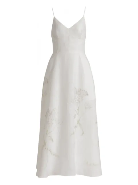 Alberta Ferretti floral v-neck dress