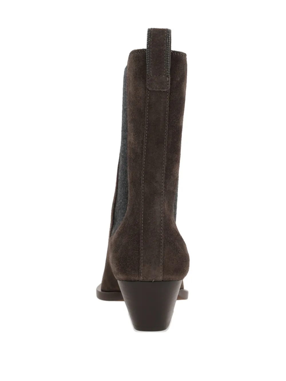 Brunello Cucinelli 55mm monili-embellished suede boots Brown