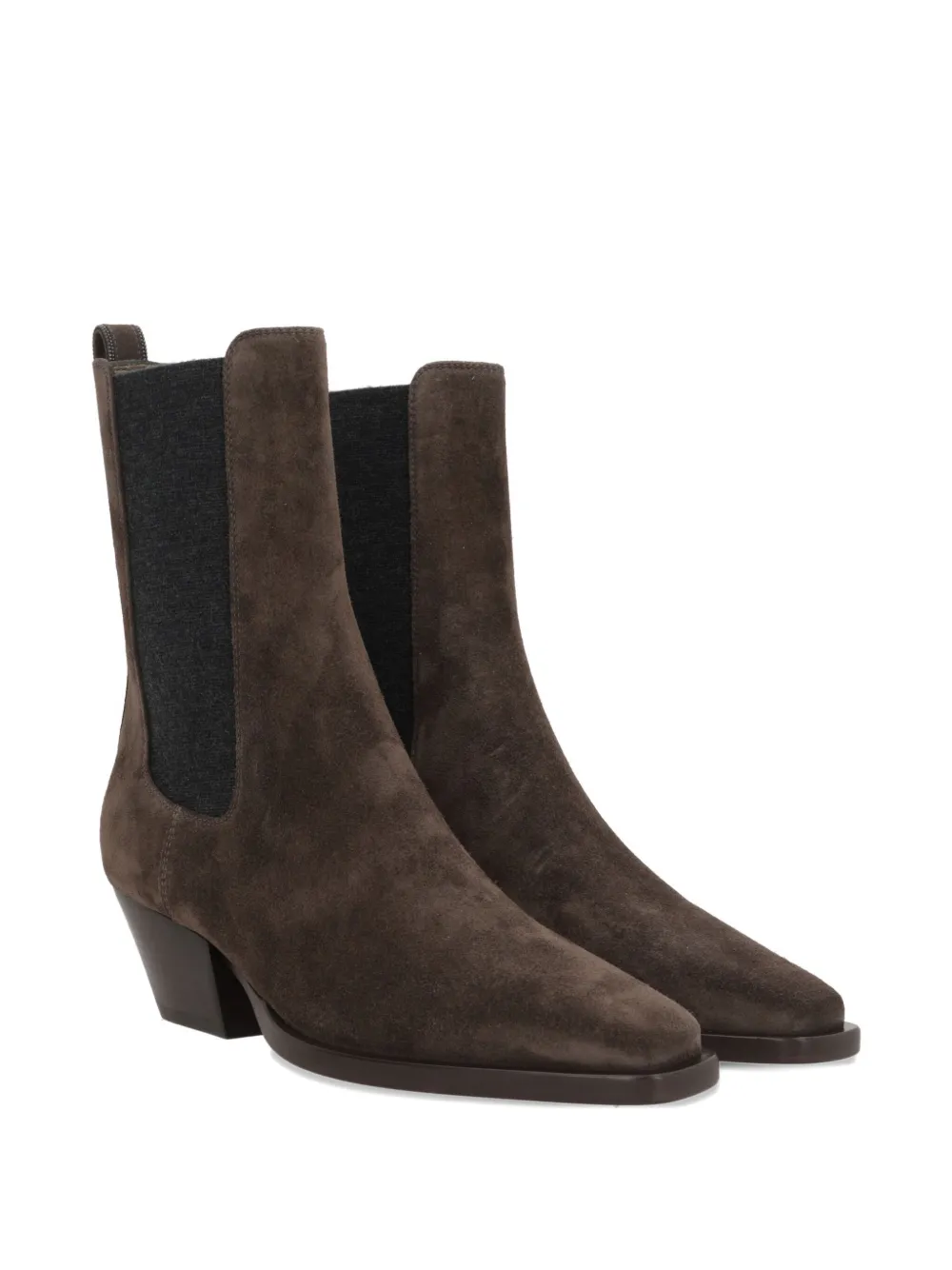 Brunello Cucinelli 55mm monili-embellished suede boots Brown