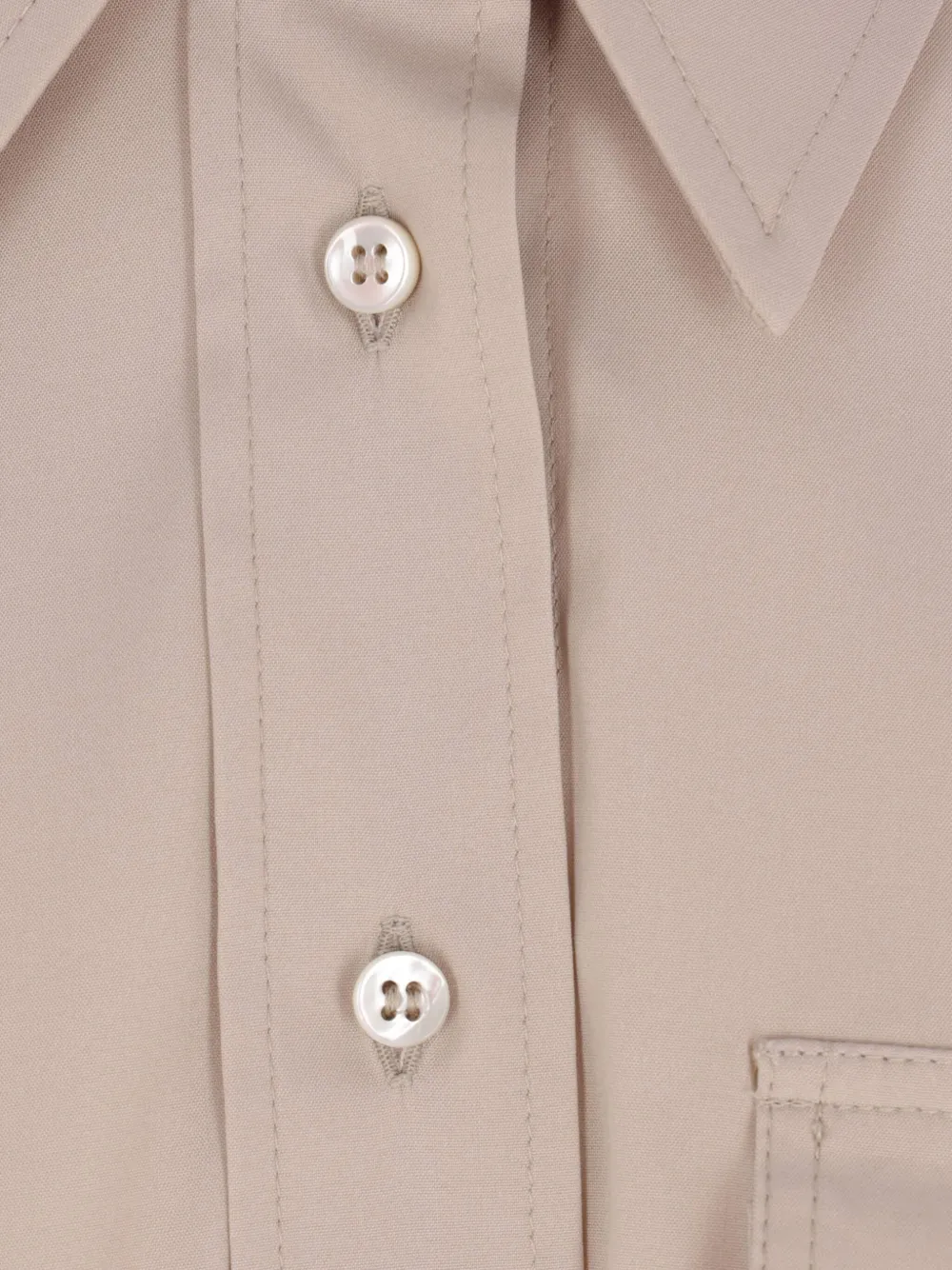 Brunello Cucinelli Monili Detail Curved Hem Shirt In Neutral