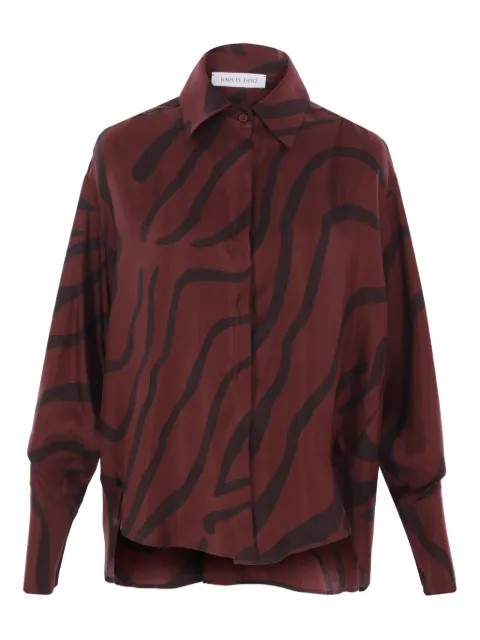 Raquel Diniz zebra-print shirt