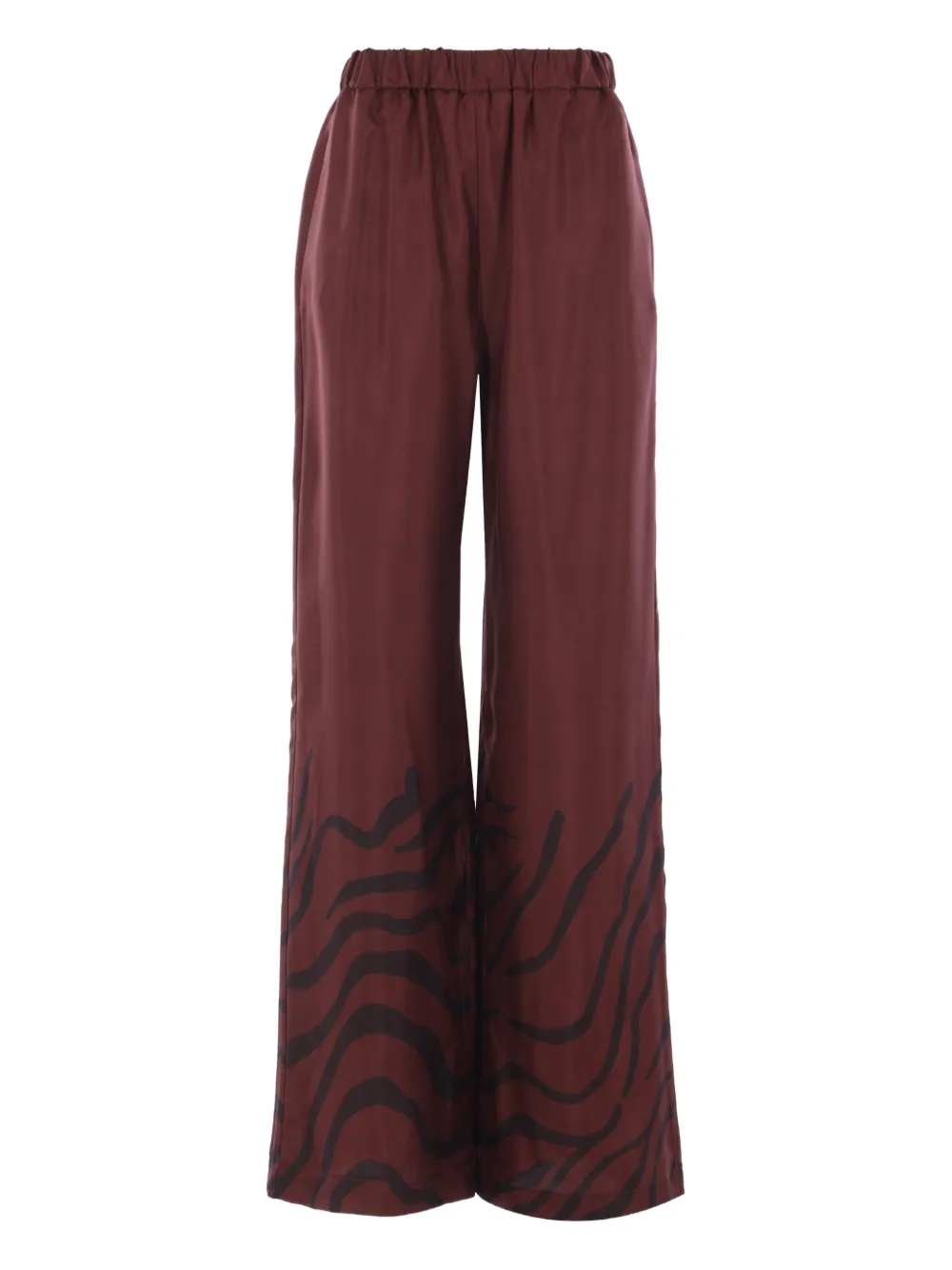 Raquel Diniz zebra-print wide-leg trousers | Red | Image 1