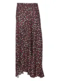 ISABEL MARANT dot-print asymmetric skirt - Red
