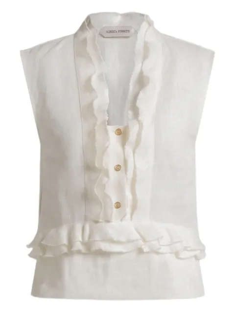 Alberta Ferretti ruffled buttoned blouse