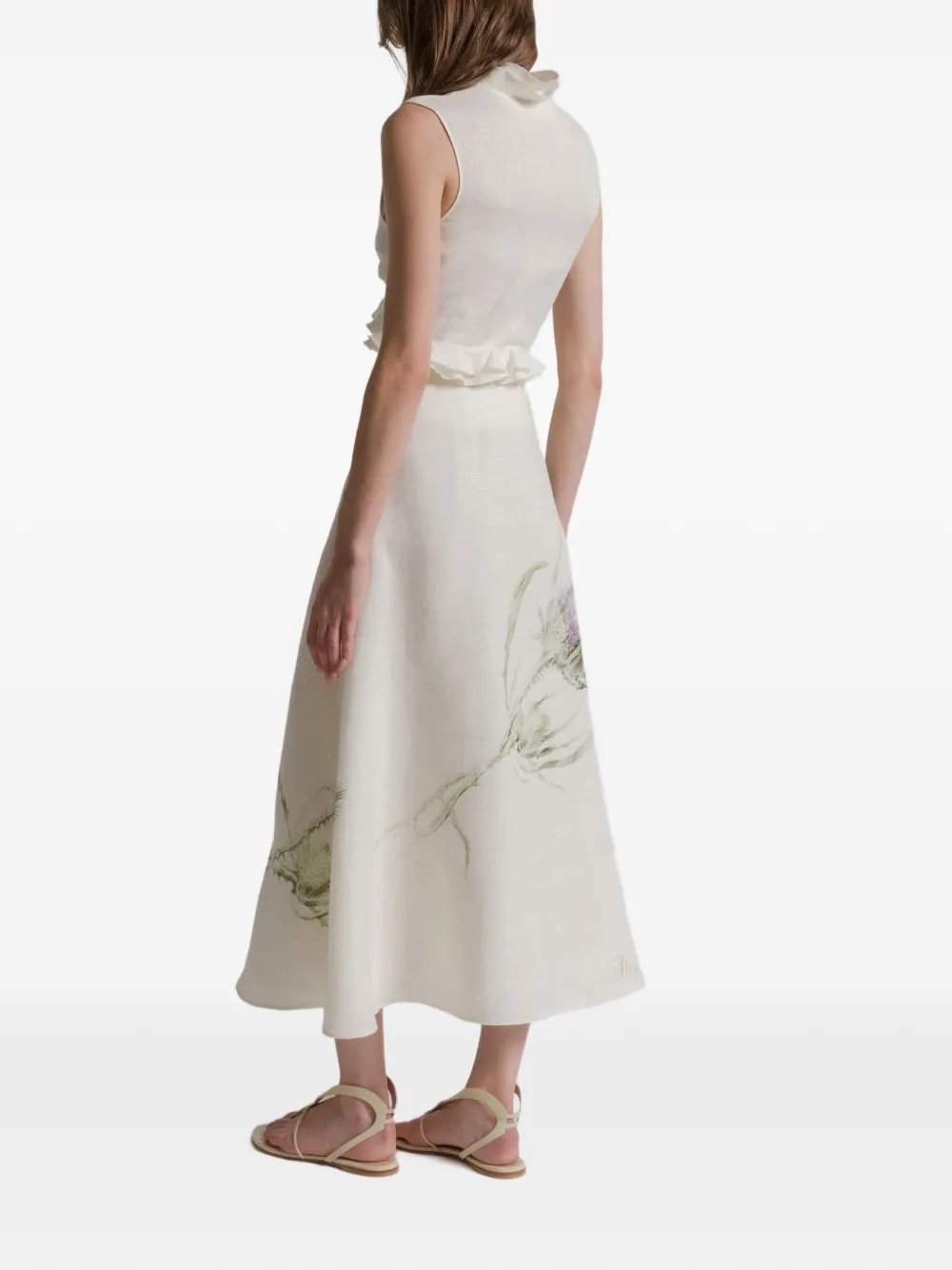Alberta Ferretti Blouse met ruches en knopen Wit