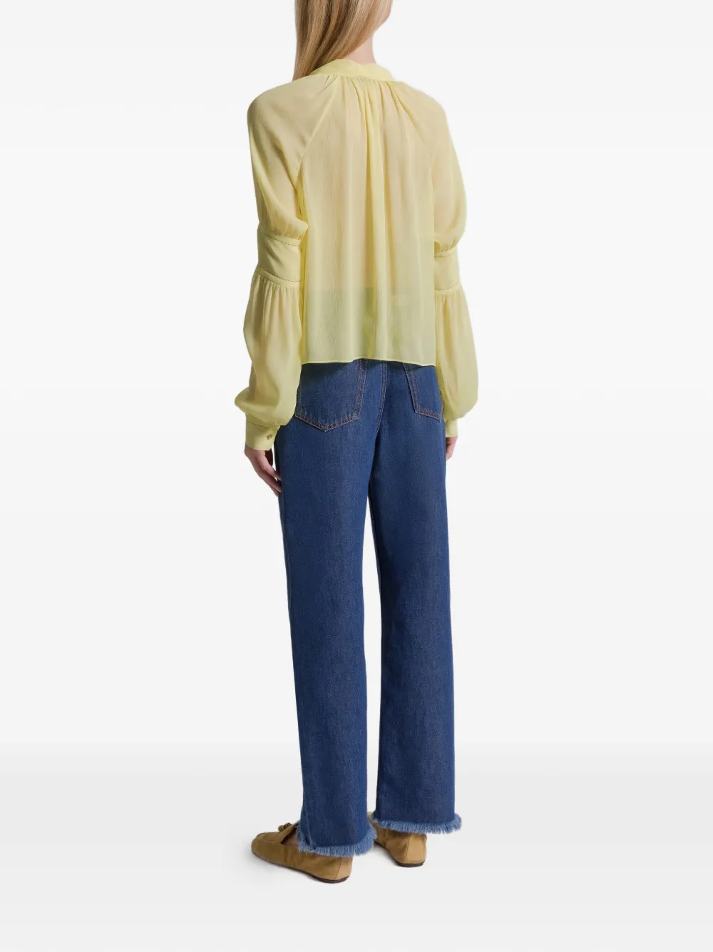 Alberta Ferretti Tie-neck Top In Yellow
