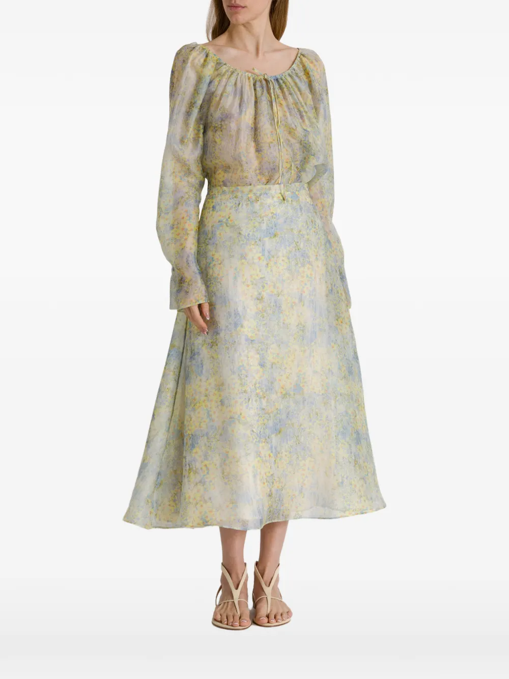 Alberta Ferretti Blusa a fiori - Bianco
