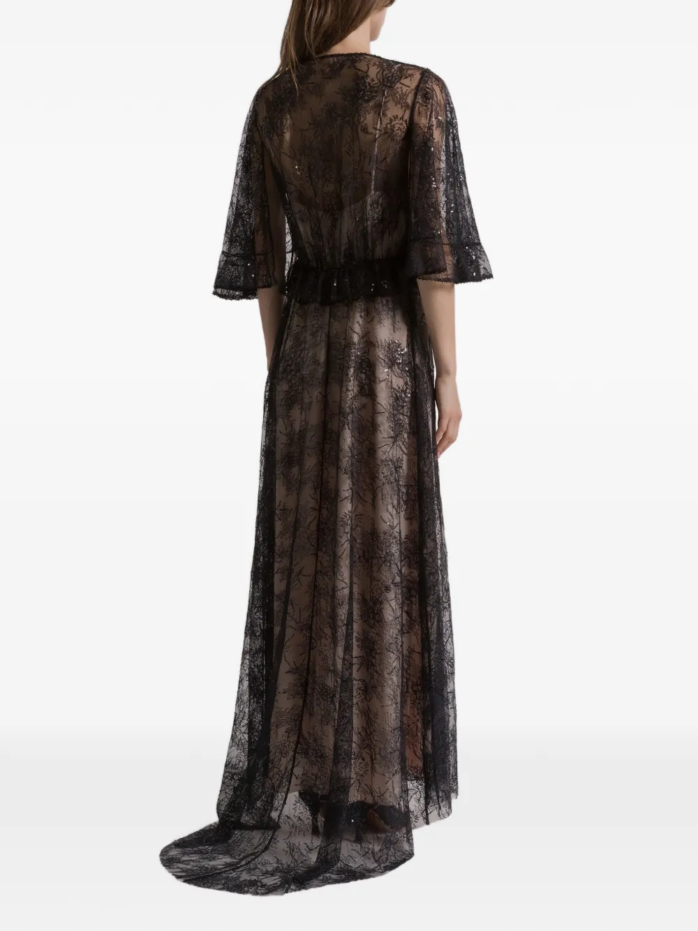 Alberta Ferretti V-neck Maxi Dress In Multi