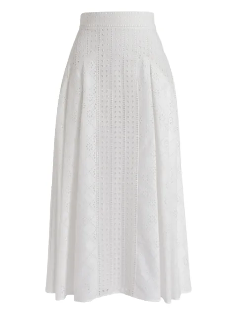 Alberta Ferretti eyelet midi skirt