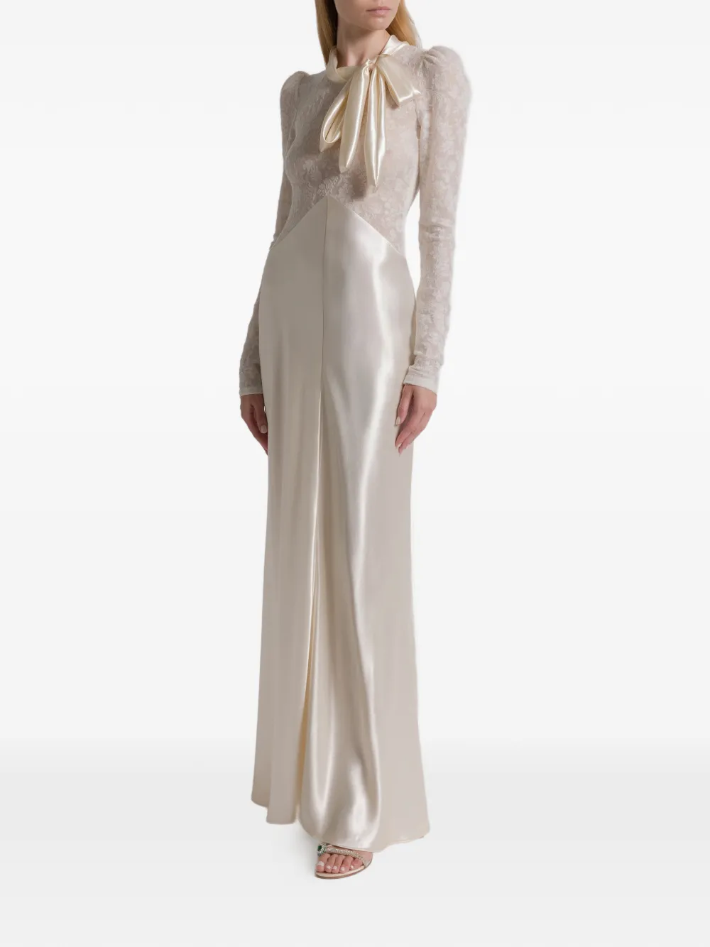 Alberta Ferretti lace maxi dress - Beige