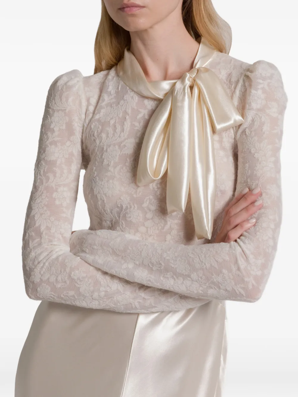 Alberta Ferretti lace maxi dress Beige