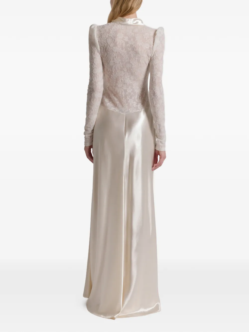 Alberta Ferretti lace maxi dress Beige