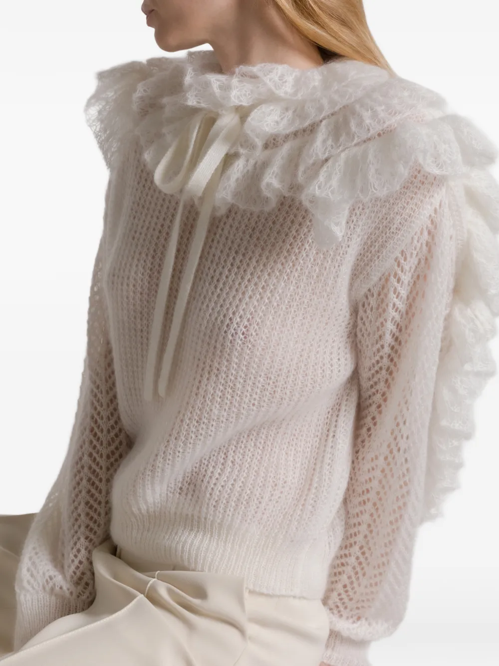 Ruffled Tie Sweater