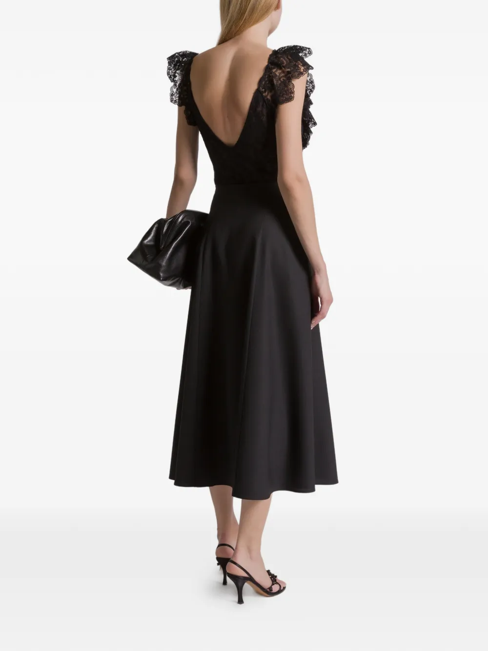 Alberta Ferretti Flared Midi Skirt In Black
