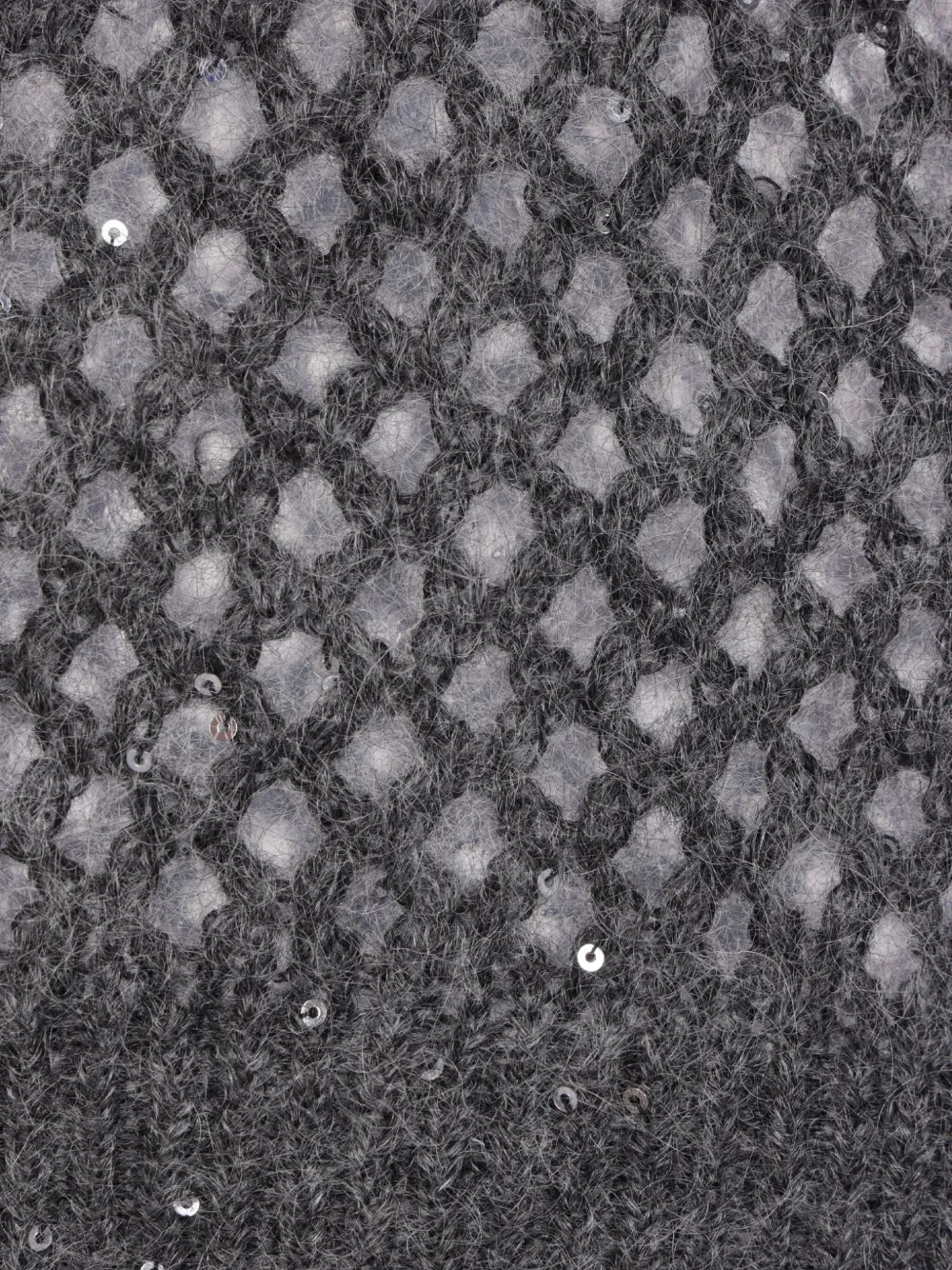 Brunello Cucinelli Open-knit Sequin Top In Gray