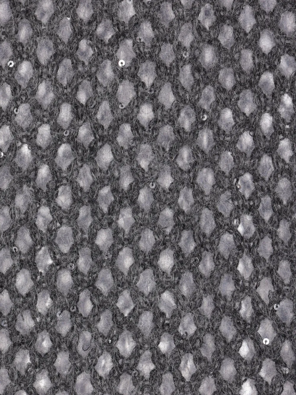 Brunello Cucinelli Open-knit Sequin Top In Gray