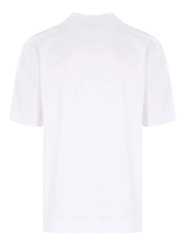 FENDI ホワイト Tシャツ ポケット付き FENDI フェンディ ホワイトジャージー 刺繍入り胸ポケット 半袖