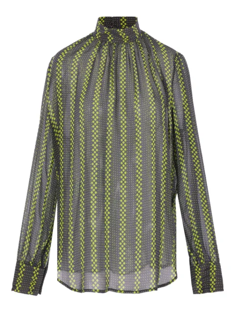 CRIDA polka-dot mock-neck blouse