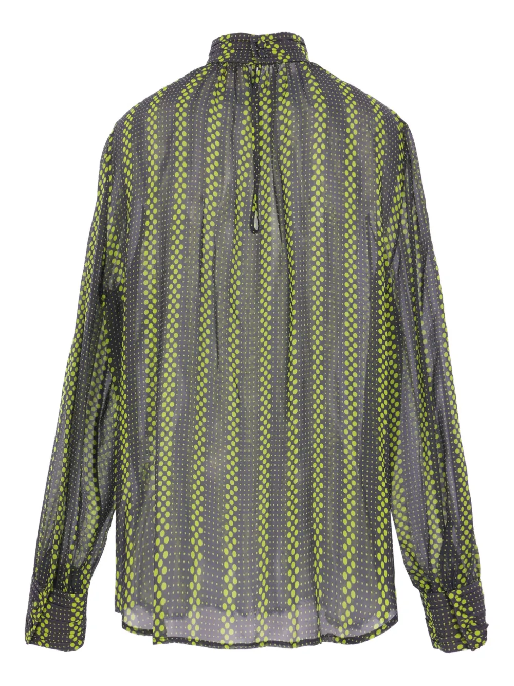 CRIDA Blouse met stippen en gedrapeerde hals - Grijs
