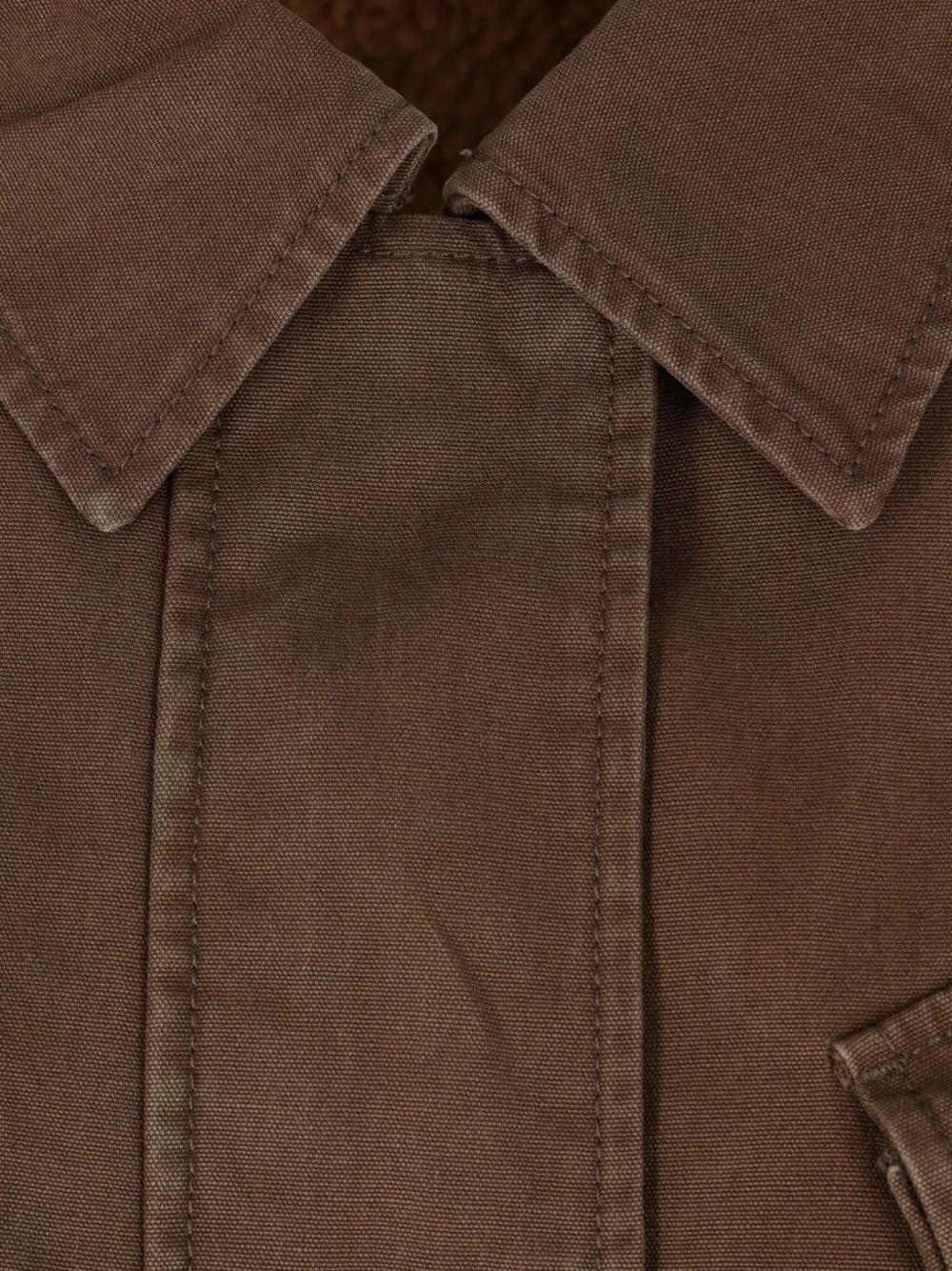 Aspesi Pocketed Collared Military Jacket In Brown