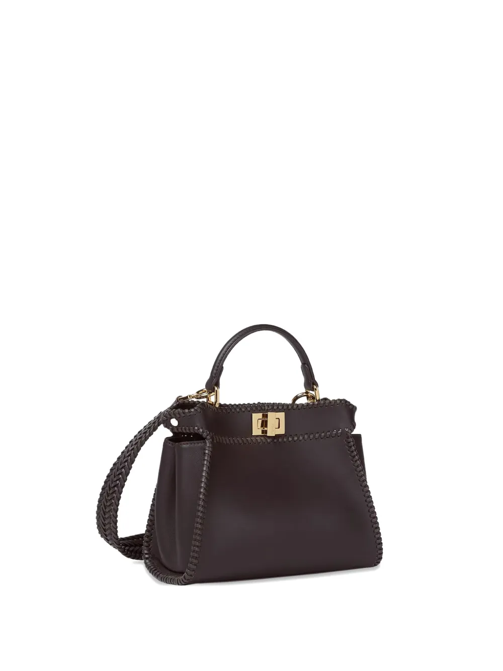 FENDI small Peekaboo braided tote bag - Bruin