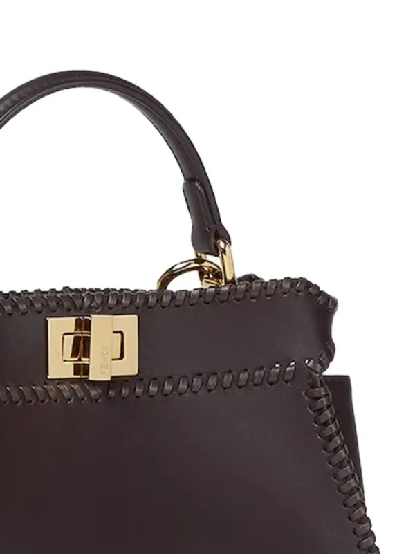 FENDI Small Peekaboo Braided Tote Bag | Brown | FARFETCH