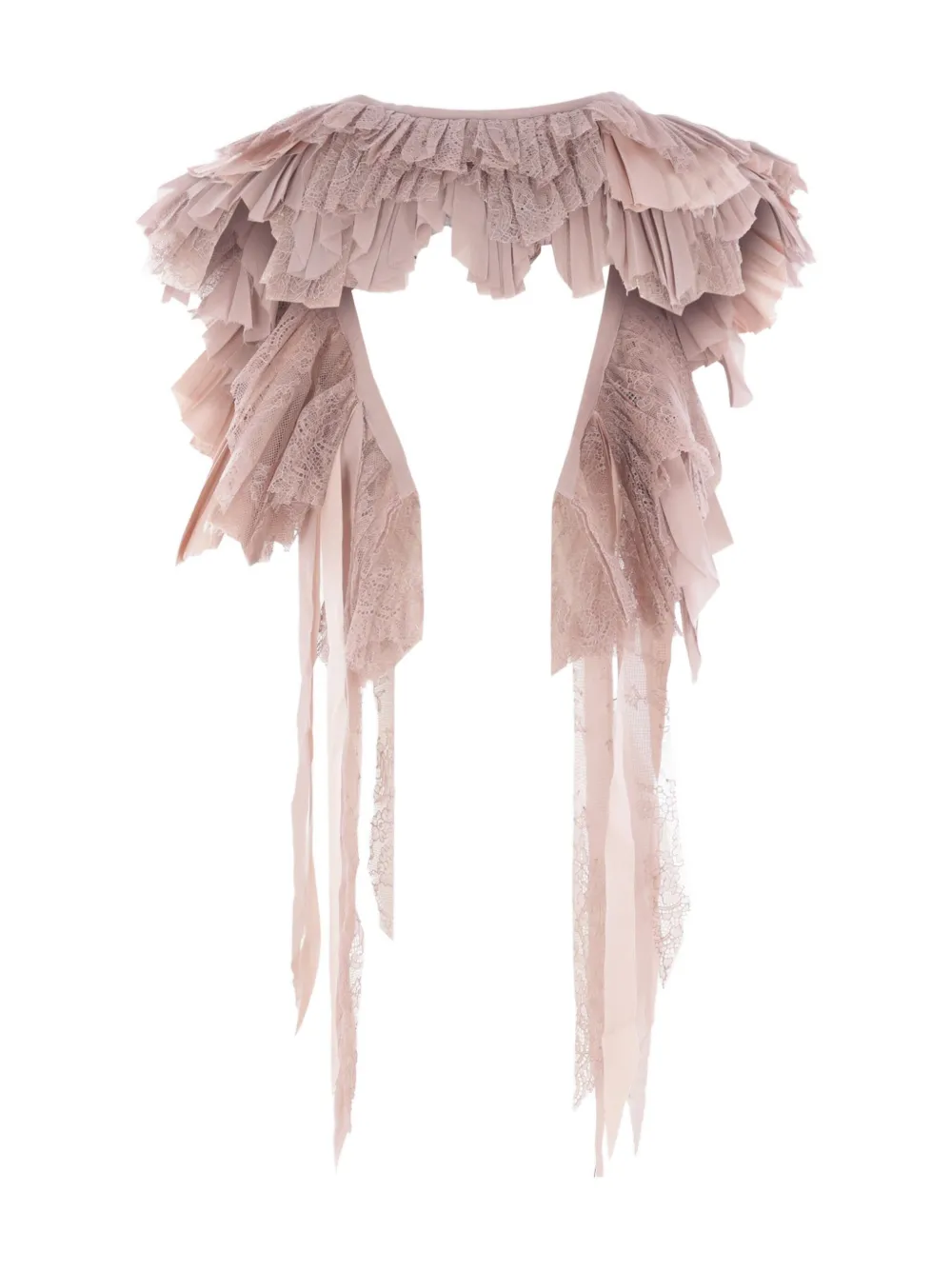 Alberta Ferretti Pleated Ruffle Scarf In Pink