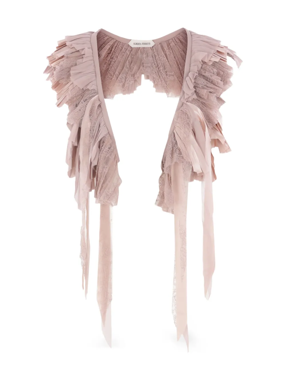Alberta Ferretti pleated ruffle scarf | Pink | Image 1