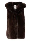 Sword hooded fur vest - Brown
