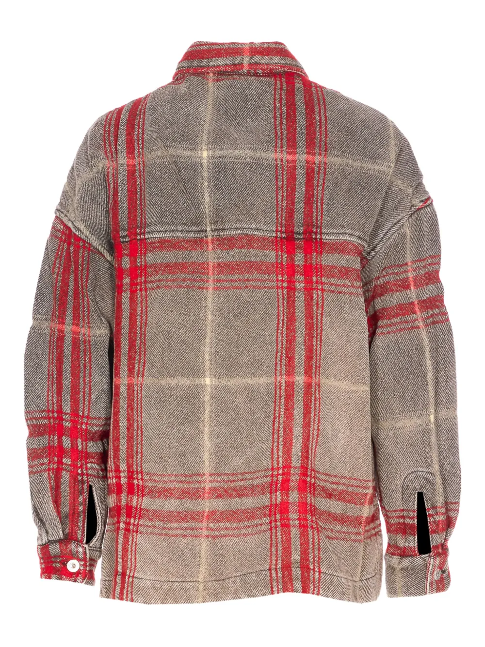True Avenue Checked Button Jacket In Red