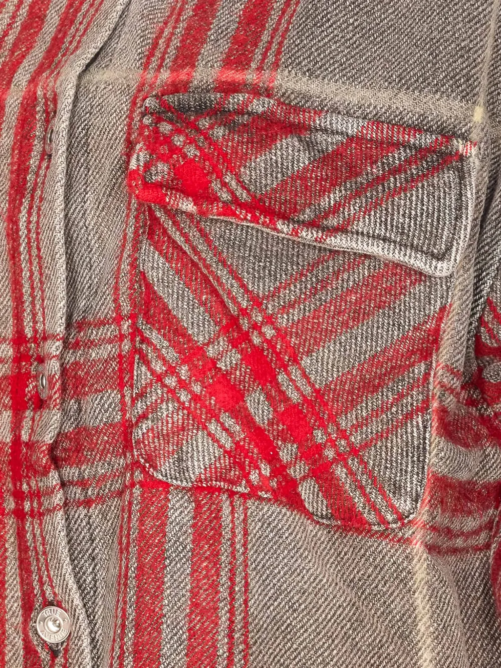 True Avenue Checked Button Jacket In Red